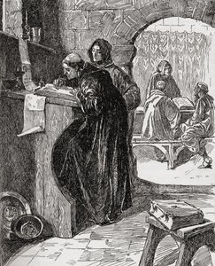 Das Skriptorium eines Klosters, aus dem Buch The Church of England: A History for the People, veröffentlicht ca. 1910