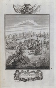 Die Seeschlacht zwischen Admiral Blake und den Spaniern (Gravur) von English School