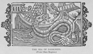 Das Meer der Dunkelheit, aus einem Buch von Olaus Magnus (1490-1557), aus 