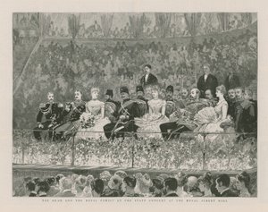 Der Schah und die königliche Familie beim Staatskonzert in der Royal Albert Hall von English School