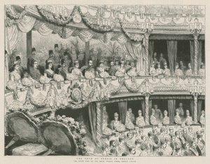 Der Schah von Persien in England; Der Staatsbesuch in der Royal Italian Opera, Covent Garden von English School