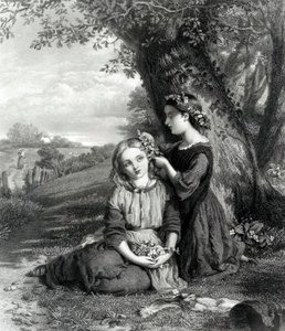 Die Schwestern, veröffentlicht im Art Journal (1867), graviert von C. Cousen, 1867 von English School