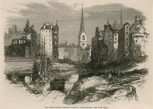 Die Arbeiten der South-Eastern Railway auf dem Dowgate Hill, London von English School