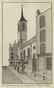 Südostansicht der Pfarrkirche St. Margaret Lothbury, London von English School