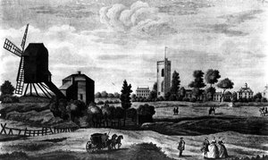 Die Südansicht von Barnes, gedruckt von Henry Overton