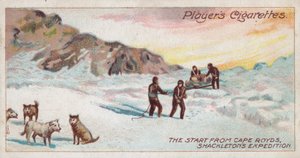 Der Start von Cape Royds, Shackletons Expedition von English School