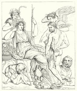 Die Geschichte von Herkules und Telephus (Gravur) von English School