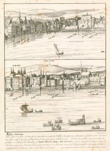 The Strand, London, von der Themse im 17. Jahrhundert von English School