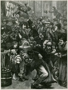 Die Sonntags-Handelsfragen - eine Skizze in Petticoat Lane von English School