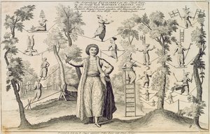 Die überraschenden Gleichgewichte auf dem Seil von dem Großtürken, Mahomed Caratha, gedruckt von Robert Sayer (fl. 1750-80)