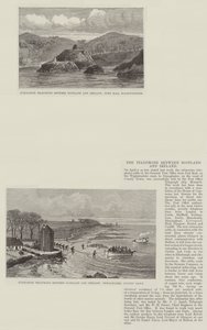 Das Telefon zwischen Schottland und Irland (Gravur) von English School