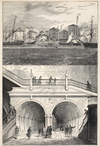 Der Themsetunnel (wie er bei der ursprünglichen Eröffnung für den Verkehr aussah)
