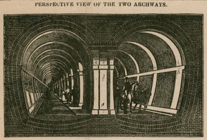 Der Thames-Tunnel: Perspektivische Ansicht der beiden Bögen von English School