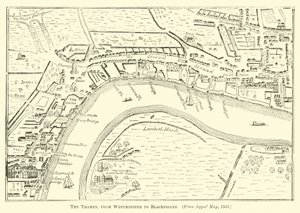 Die Themse, von Westminster bis Blackfriars von English School