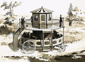 Das Tretmühlen-Bus, erfunden 1824 von William Francis Snowdon
