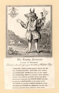 Der treue Diener, Gemälde von 1579 von dem englischen Dichter John Hoskins an der Wand neben der Küche des Winchester College, Hampshire von English School