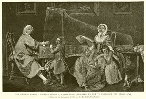 Die Familie Tschudi: Tschudi stimmt ein Geschenk an Friedrich den Großen, 1745 von English School