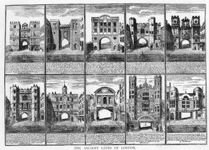 Die zwölf alten Tore der Stadt London von English School