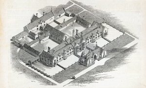 Das Armenhaus, das in Canterbury errichtet werden soll, aus The Illustrated London News, 7. November 1846 von English School