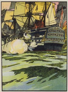 Der Sieg bei Trafalgar (Farblithografie) von English School