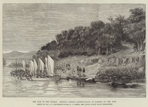 Der Krieg im Sudan, General Earles Landeplatz bei Hamdab am Nil von English School