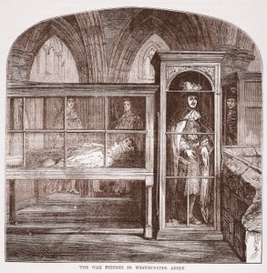 Die Wachsfiguren in der Westminster Abbey, ca. 1880 von English School