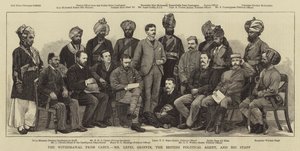Der Rückzug aus Kabul, Mr. Lepel Griffin, der britische politische Agent, und sein Stab von English School