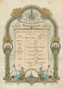 Sommergerichtsdinner der Worshipful Company of Shipwrights (Chromolithographie) von English School