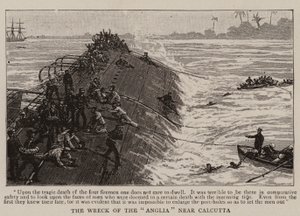 Das Wrack der "Anglia" bei Kalkutta (Gravur) von English School