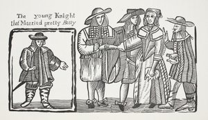Der junge Ritter, der die hübsche Betty heiratete, Illustration aus Chap-books des achtzehnten Jahrhunderts von John Ashton, veröffentlicht 1882 von English School