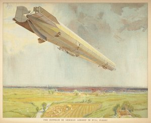 Der Zeppelin III. Deutsches Luftschiff im vollen Flug. Kleines Buch der Luftschiffe. London: Ernest Nister, [1912] von English School
