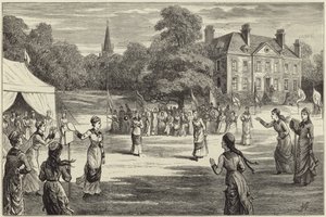 Das alte nationale Spiel Stoolball von English School
