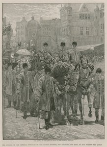 Die Ankunft der Königin im Staat am Imperial Institute von English School
