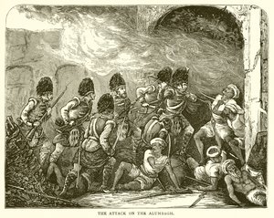 Der Angriff auf den Alumbagh (1857) von English School