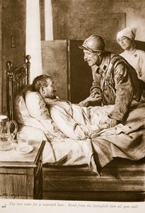 Das beste Tonikum für einen verwundeten Soldaten: Nachricht vom Schlachtfeld, dass alles gut läuft, 1914-19 von English School