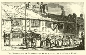 Shakespeares Geburtshaus im Jahr 1769 von English School