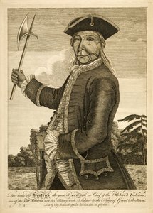 Der tapfere alte Hendrick der Große Sachem oder Häuptling der Mohawk-Indianer, veröffentlicht 1755 (Stich) von English School