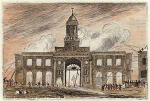 Der Brand der Royal Exchange in der City of London von English School