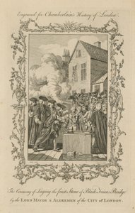 Die Zeremonie der Grundsteinlegung der Blackfriars Brücke