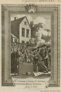 Die Zeremonie der Grundsteinlegung der Blackfriars Brücke