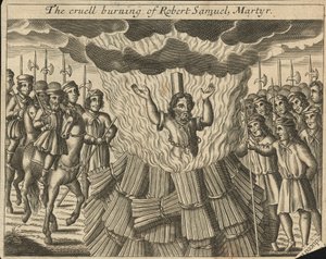 Das grausame Verbrennen von Robert Samuel, Märtyrer von English School