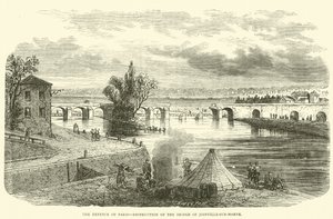 Die Verteidigung von Paris, Zerstörung der Brücke von Joinville-sur-Marne, November 1870 von English School