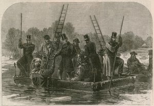 Das Unglück auf dem Eis im Regents Park; Taucher suchen nach den Toten von English School