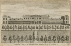 Die Ostansicht der Haberdashers Armenhäuser von English School