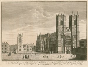 Der östliche Ausblick auf die Abtei von St. Peter der Pfarrkirche St. Margaret, Westminster von English School