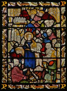 Das Ostfenster, das die heilige Elisabeth von Ungarn darstellt von English School