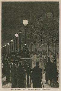 Das elektrische Licht auf dem Thames Embankment von English School
