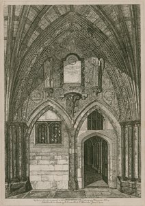 Der Eingang vom östlichen Kreuzgang zum alten Kapitelhaus, Westminster Abbey, London