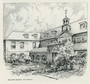 Der Eingang des Grey Coat Hospital von English School