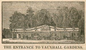 Der Eingang zu den Vauxhall Gardens, London von English School